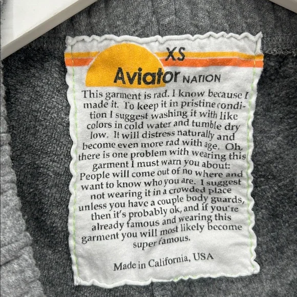 Aviator Nation Gray Joggers with Rainbow Side Stripe 5 SWEATPANTS - Size XSmall - Picture 2 of 14